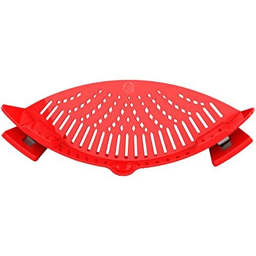 Clip On Pasta Strainer Silicone - Universal Fit for all Pots and Bowls | Snap On Drainer for Pasta, Meat, Vegetables, Fruit | Silicone Colander for Kitchen | Easily Drain Food | Space Saving by Arlig