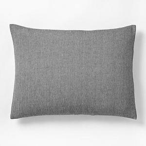 Belgian Linen Melange Standard Pillow Case, Set of 2, Slate