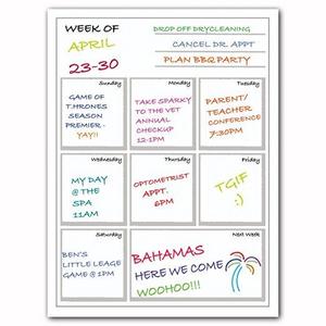 Weekly Calendar Planner Magnetic For Fridge - To Do List, Notes, Groceries