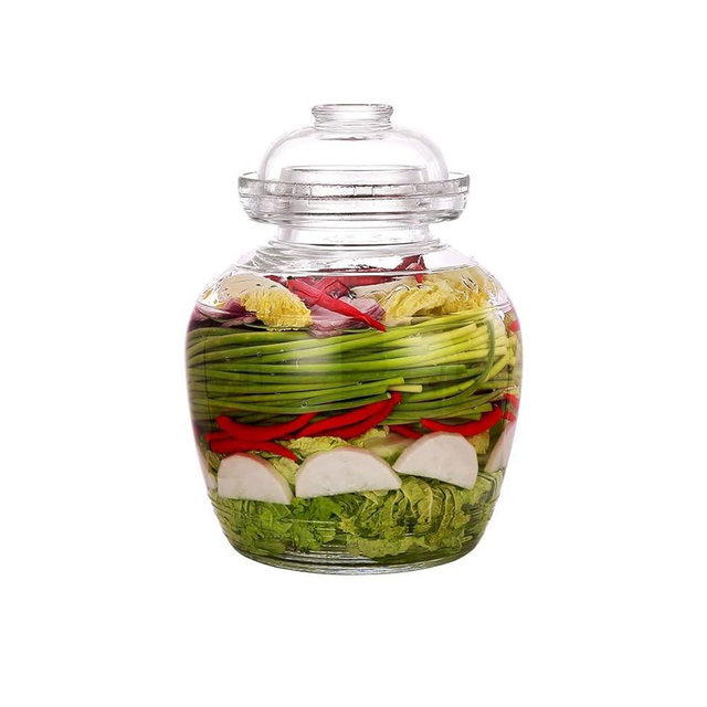 ETITSA Glass Jar with Lid 2.5 Liter Fermentation Jar, Traditional Fermenting Crock Kit with Water Seal Airlock Lid, Pickle Jar for Pickles Kimchi, Sauerkraut, Wine Brewing, Kombucha