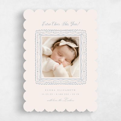 Blue Scalloped Holiday Card - Melrose