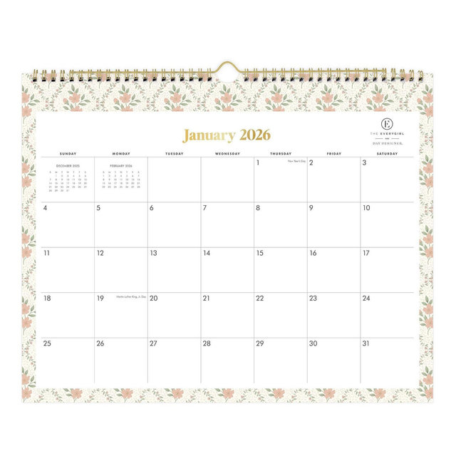 Blue Sky The Everygirl 2026 Monthly Wall Calendar 15"x12" Channie Desert Rose