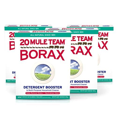 20 Mule Team All Natural Borax Detergent Booster & Multi-Purpose Household Cleaner, 65 Ounce, 4 Count