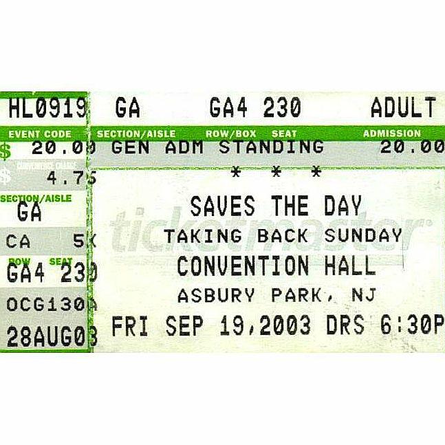 This is the ticket stub from the concert where we met when we were 14, during our first week of high school.