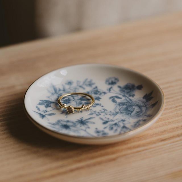 Blue Delft Jewelry Dish - Trinket Tray, Ceramic Trinket Dish - Vintage Jewelry Dish - Engagement Ring Dish, Trinket Dish - Jewelry Holder