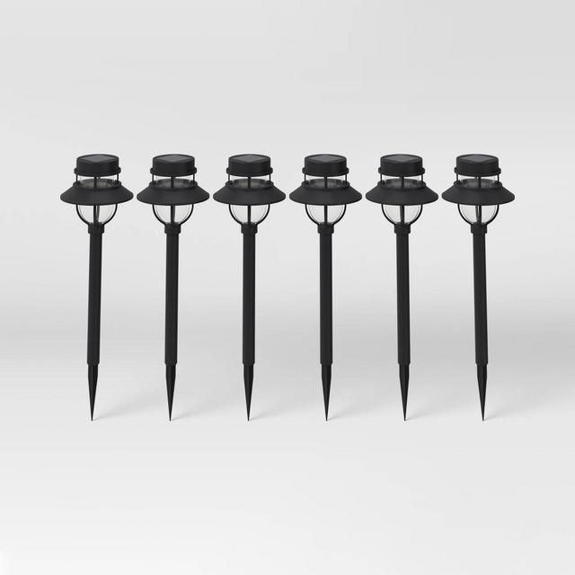 6pk Dual Hood Pathway Lights Black - Threshold™