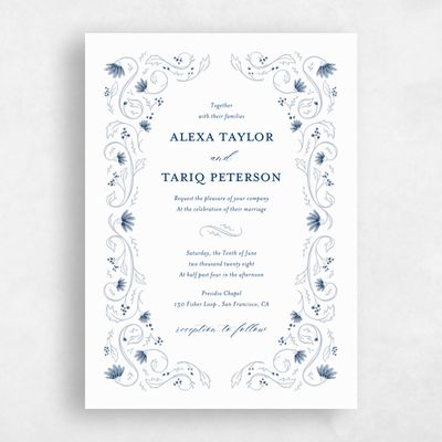 Gray, Grey Wedding Invitation - Sabriel Portrait
