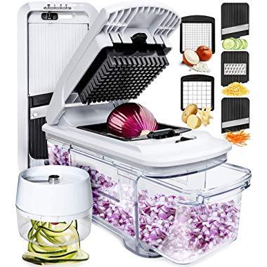 Fullstar Mandoline Slicer Spiralizer Vegetable Slicer - Vegetable Chopper Onion Chopper Food Chopper Vegetable Spiralizer Mandoline Slicer Cutter Chopper and Grater Slicer Zucchini Spaghetti Maker