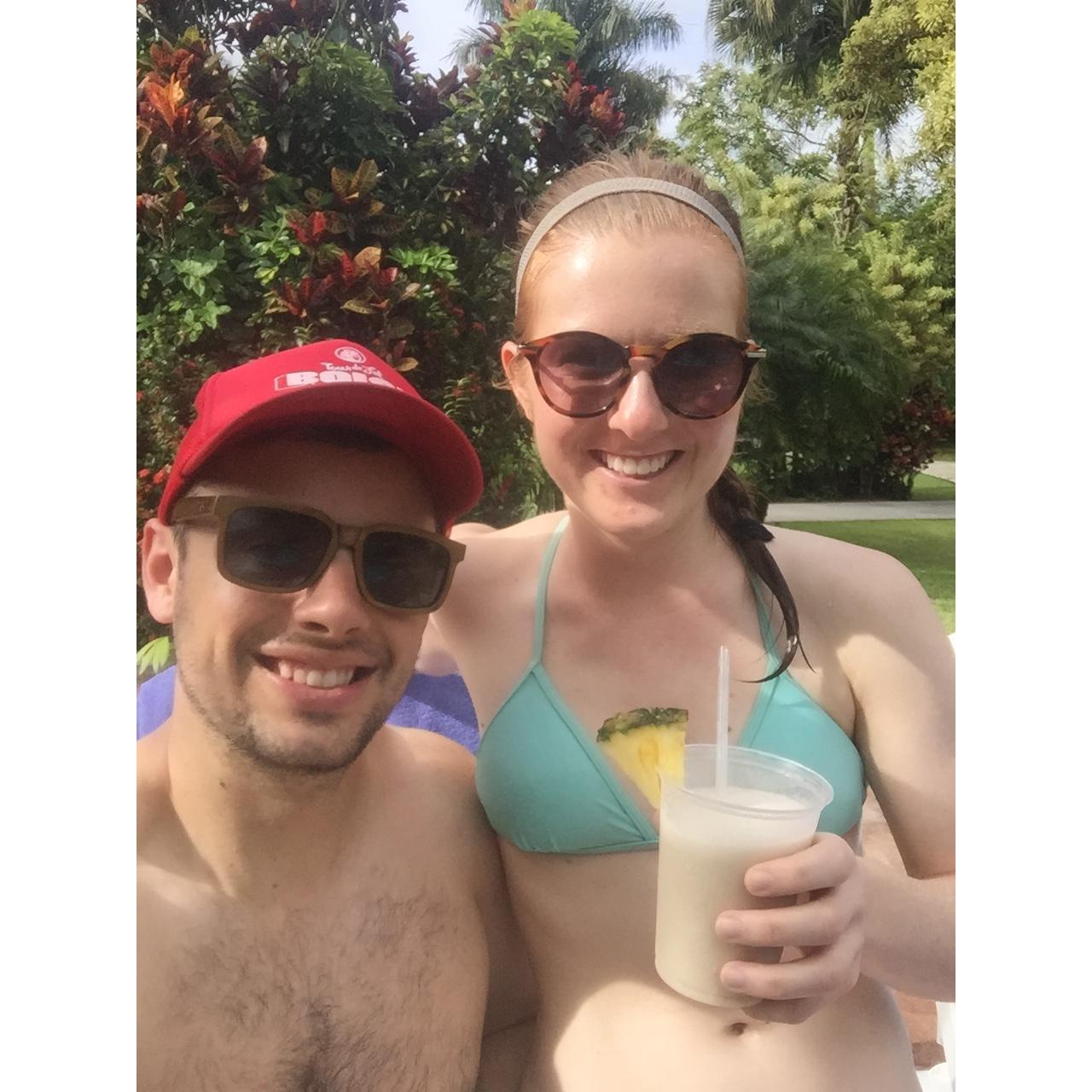 Costa Rica, our first big trip together. Seeing a sloth was one of the highlights!
