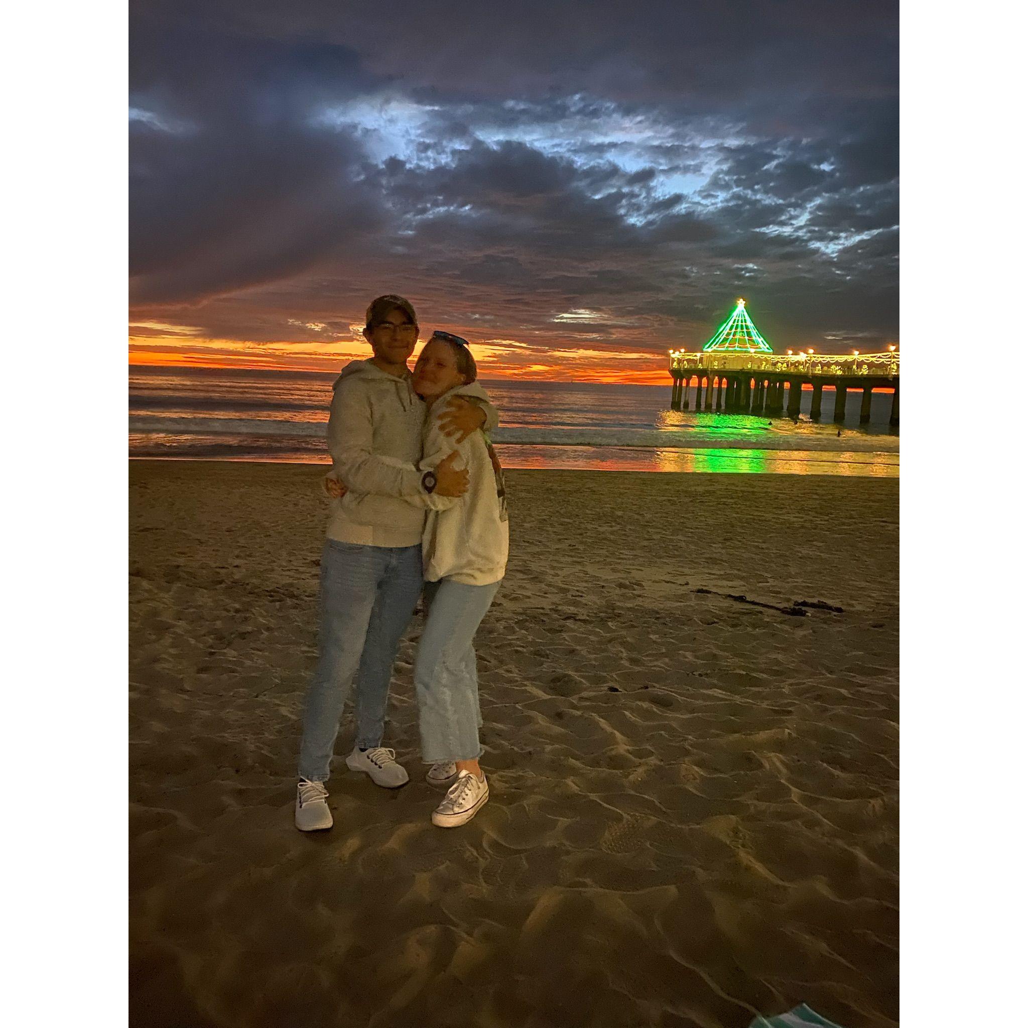 Thanksgiving beach walk in LA.