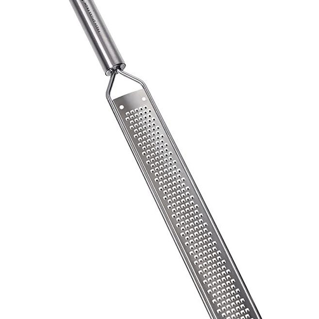 Rasp-Style Grater/Zester, for Nutmeg, Lemon, Garlic, Chocolate, Fruits, Vegetables and Ginger. Stainless Steel Grater, 16 inches