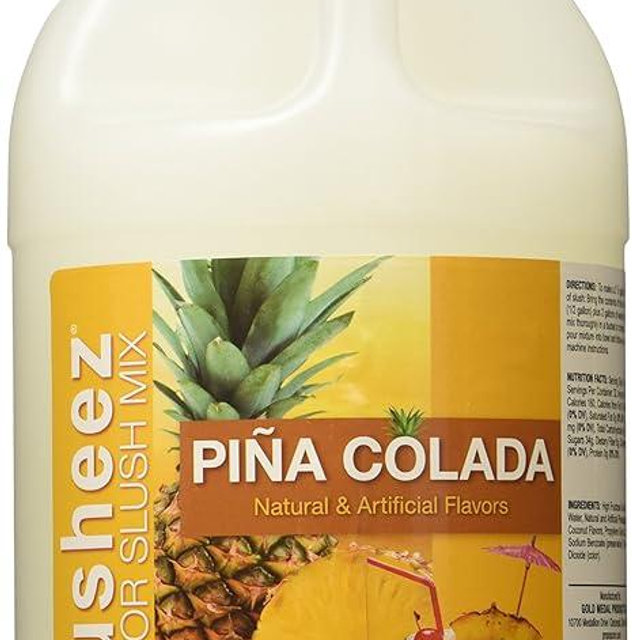 Frusheez Pina Colada Slush and Slushie Mix, 1/2 Gallon