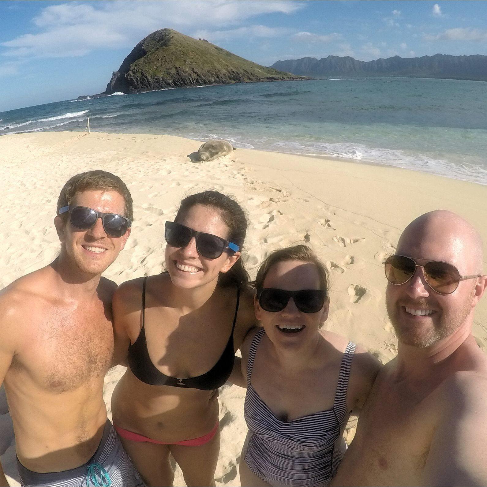 Post kayak out to the Mokes with Ramsey and Mhairi off the coast of Oahu, HI