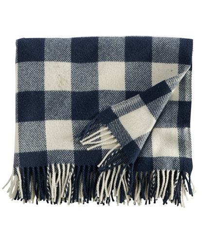 L.L.Bean Washable Wool Throw, Plaid 54" x 60"