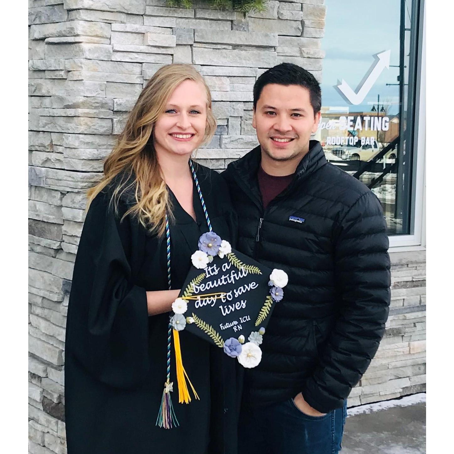 Graduation Day! I remember Justin showing me around the campus on my first day.