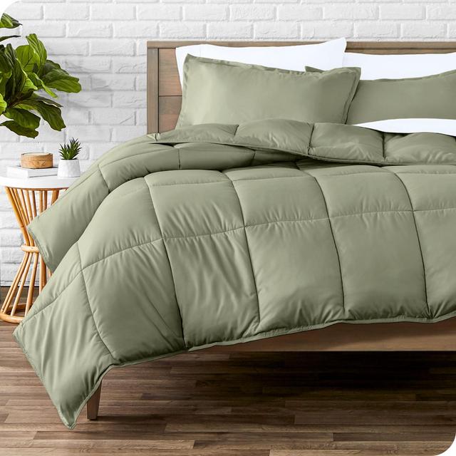 Bare Home 3-Piece Goose Down Alternative Comforter Set in Sage, Queen
