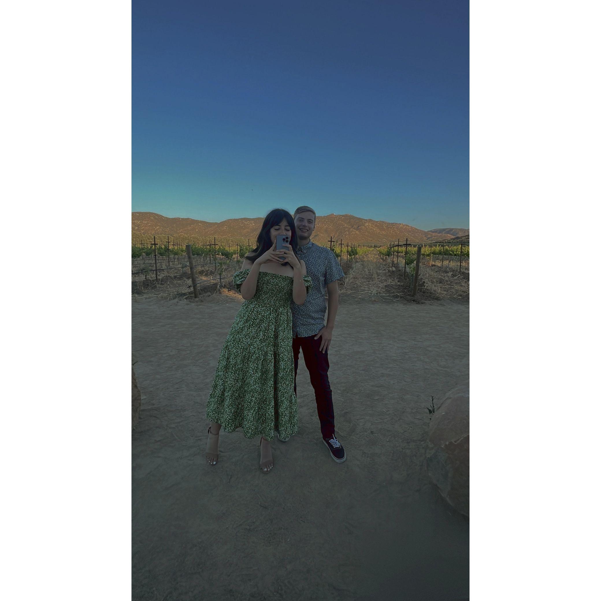 05/23: Celebrating our first anniversary together in Valle de Guadalupe.