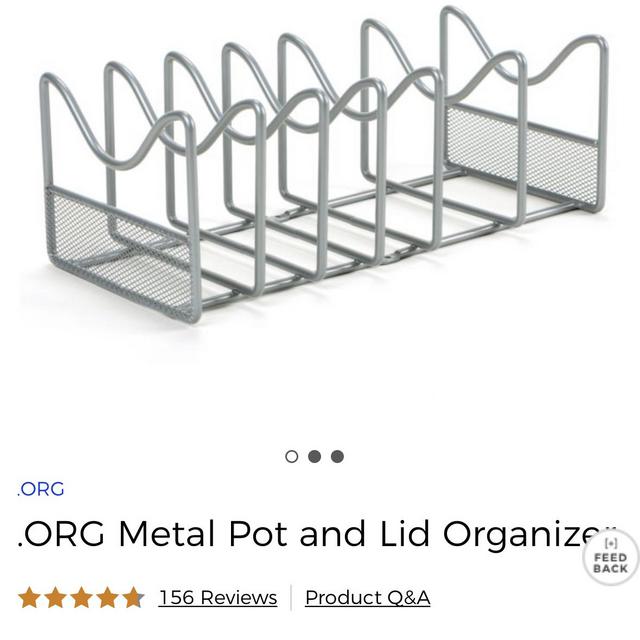 Metal pot and lid organizer
