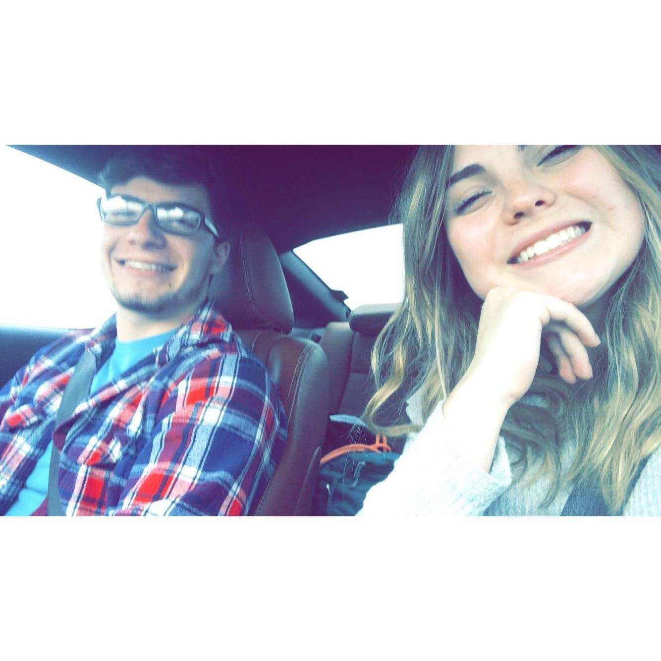 A picture from the beginning! On our to meet Matthew’s family for the first time 🤍