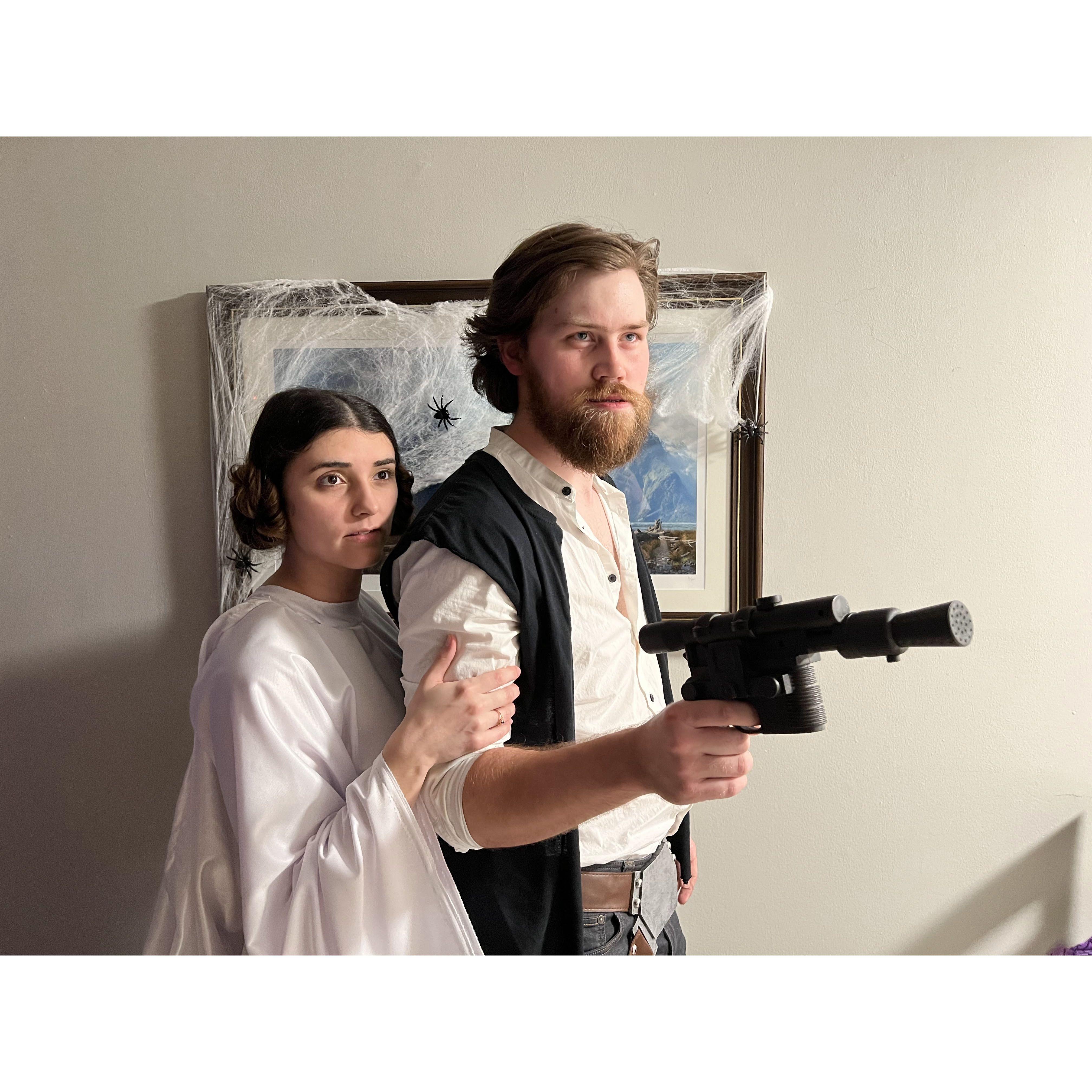 Halloween 2021 - Han and Leia. We're all about accuracy with Halloween costumes!