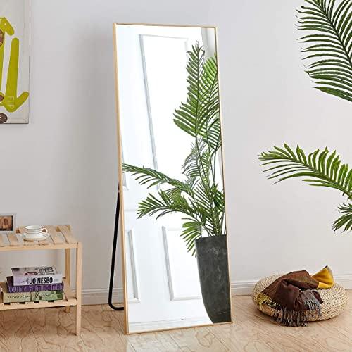 Rose Home Fashion Full Length Mirror, Aluminum Alloy Thickened Frame-64" x21", Floor Mirror, Standing Mirror, Full Body Mirror, Large Mirror, Floor Length Mirror, Wall Mirror, Gold Frame