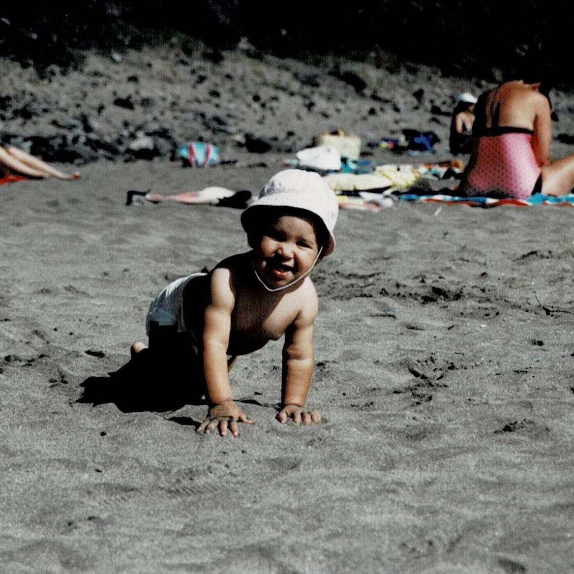 Marina being a sand flea