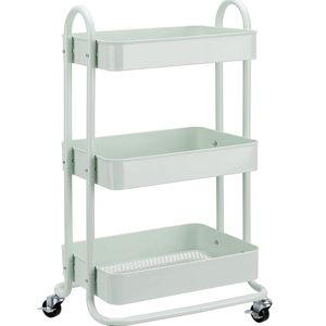 Amazon Basics 3-Tier Metal Rolling Utility or Kitchen Cart - Mint Green