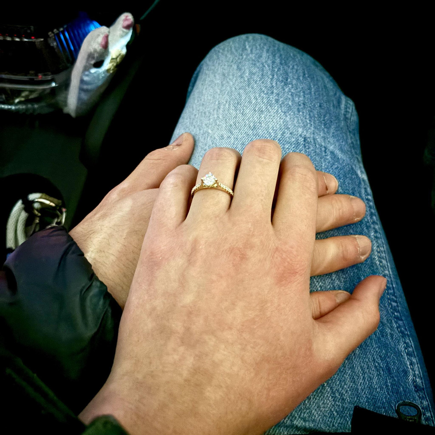 Driving to our engagement dinner