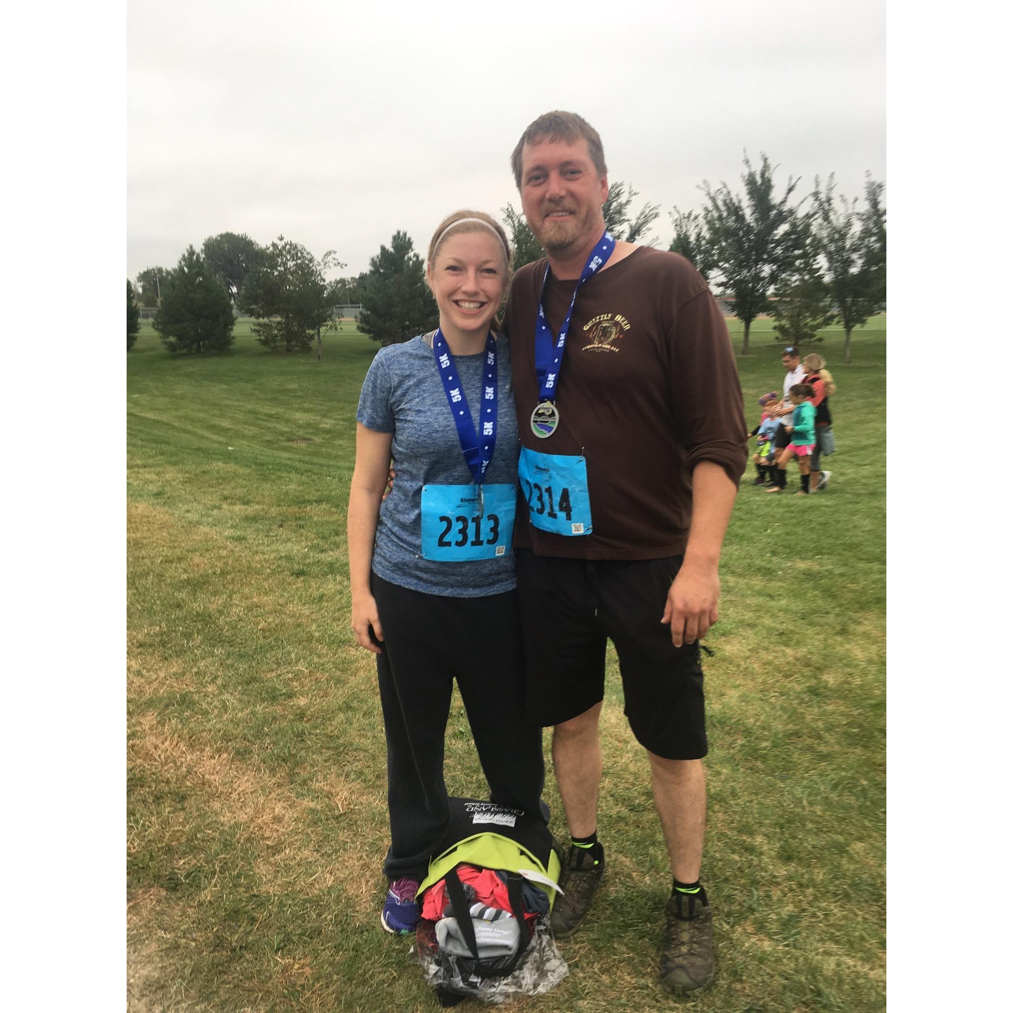 Sept. 2018- our first 5k together in Bismarck!