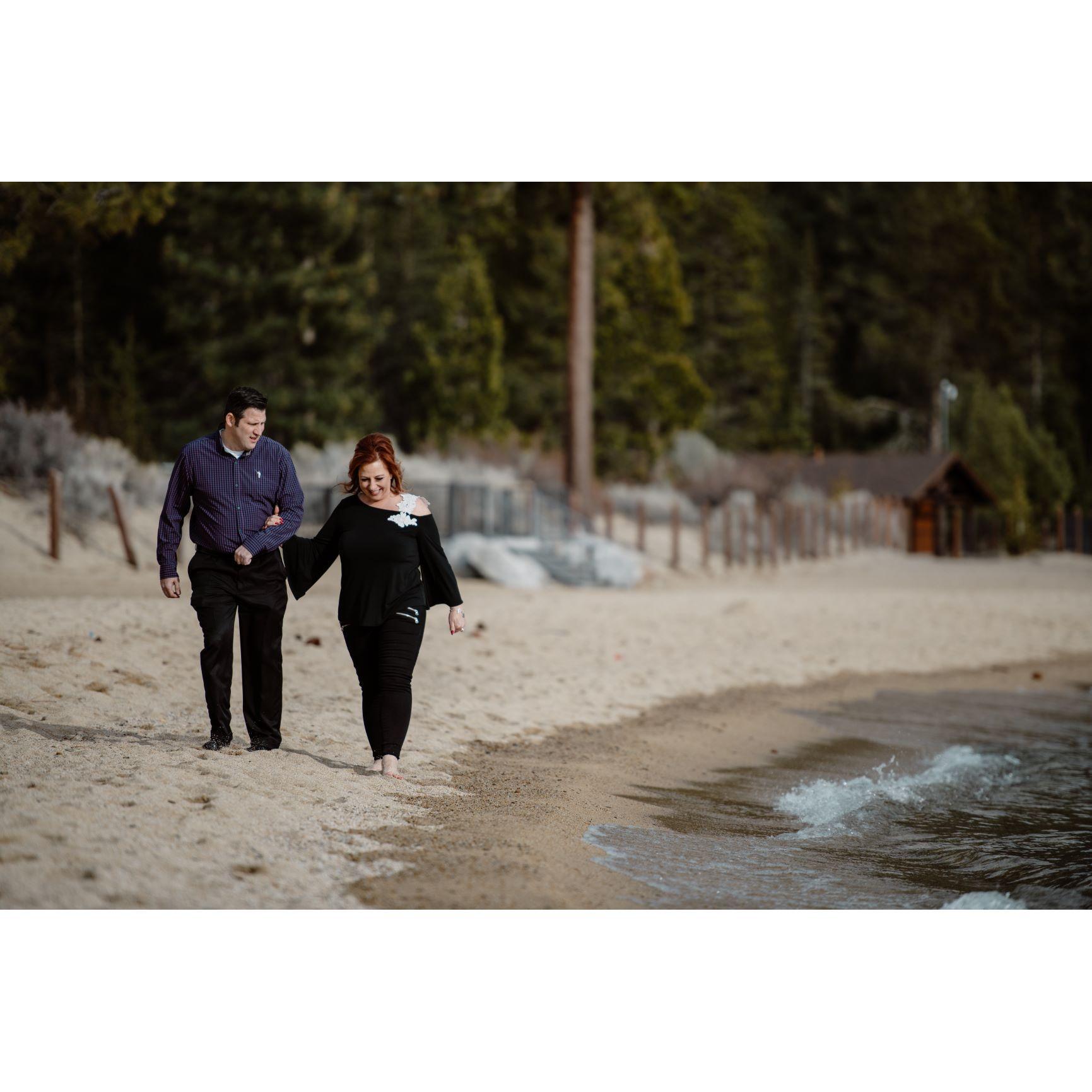A beautiful stroll in the sand.