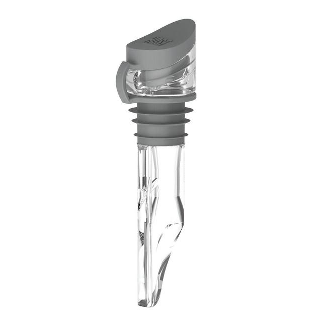 HOST TILT Mini Wine Aerator Pour Spout, Wine Bottle Spout Pourer, Wine Pourer Aerator with Stand, Silicone and Plastic, Grey Set of 1