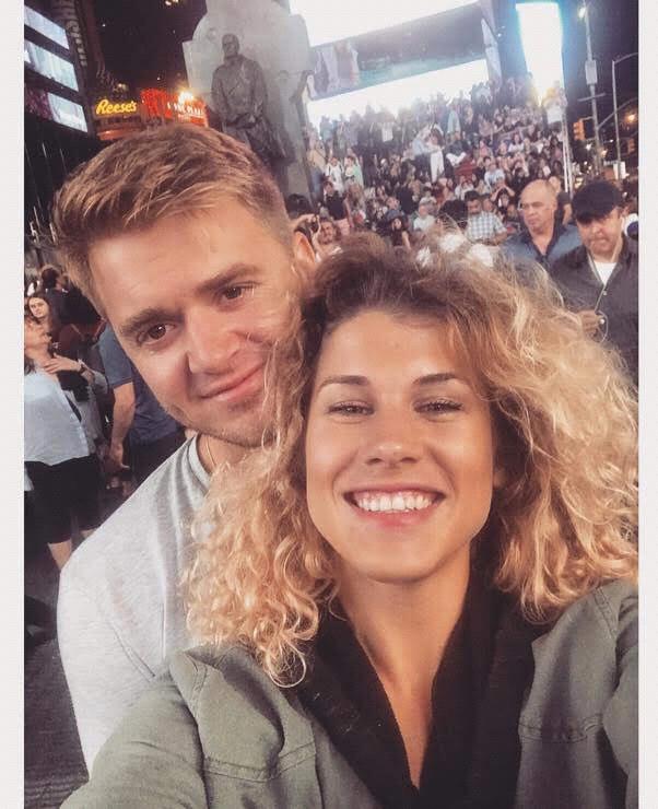 New York City, Time Square, celebrating Garrett's 29th!