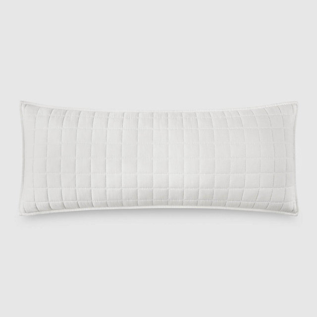 Jeremiah Brent Home 36"x14" Box Rice Stitch Gauze Oversized Oblong Accent Pillow Cream