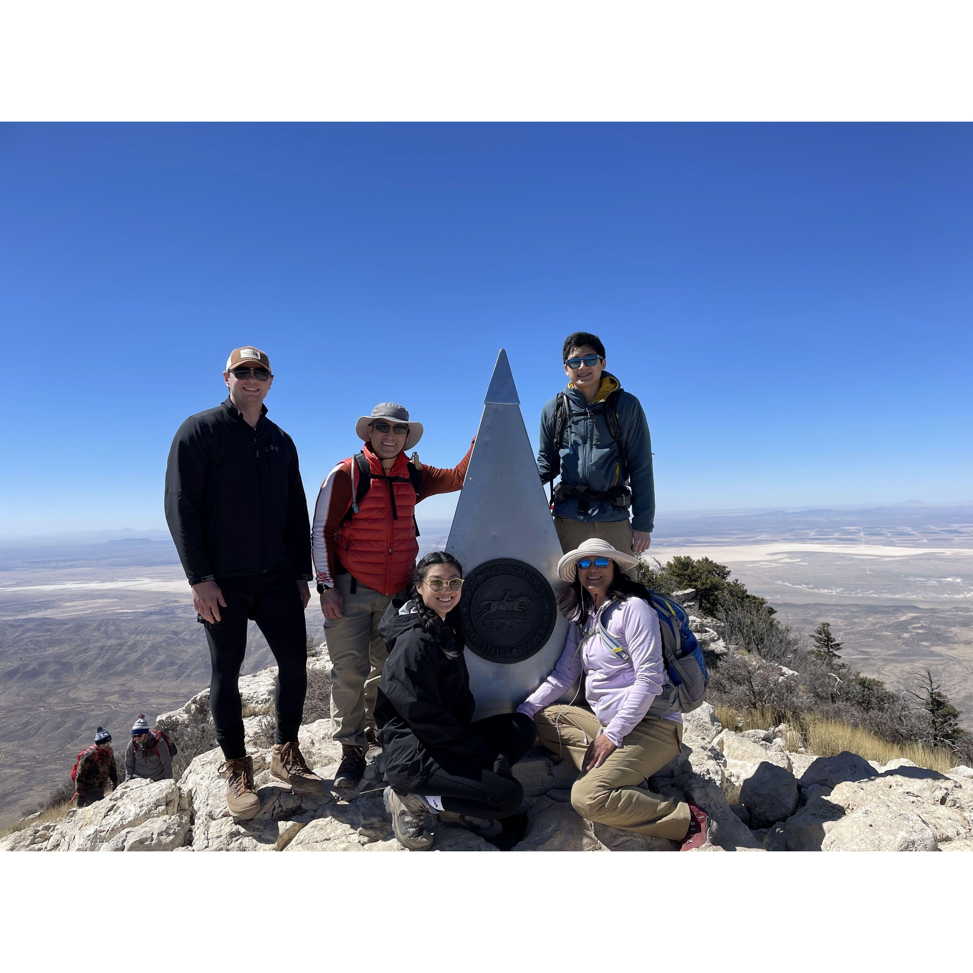Scott, Cherry, and Owen met Martin and Isabelle in Texas to hike to the Guadalupe Peak