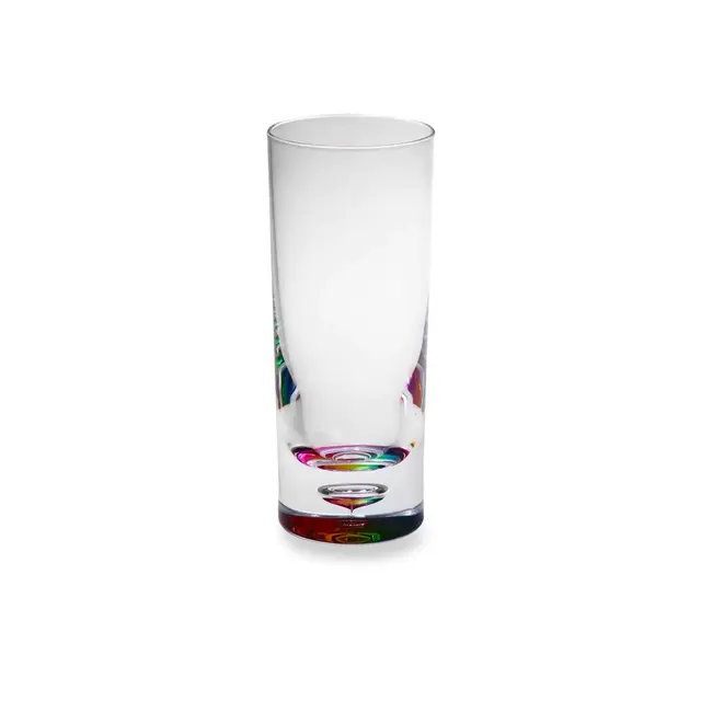 Bubble Bottom Highball Glass in Rainbow