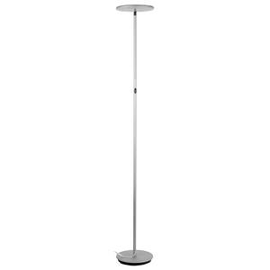 Brightech SKY LED Torchiere Floor Lamp - Energy Saving, Dimmable Adjustable Lamp, Reading Lamp- Modern Tall Standing Pole Uplight Lamp Light for Living Room, Dorm, Bedroom, and Office -Platinum Silver