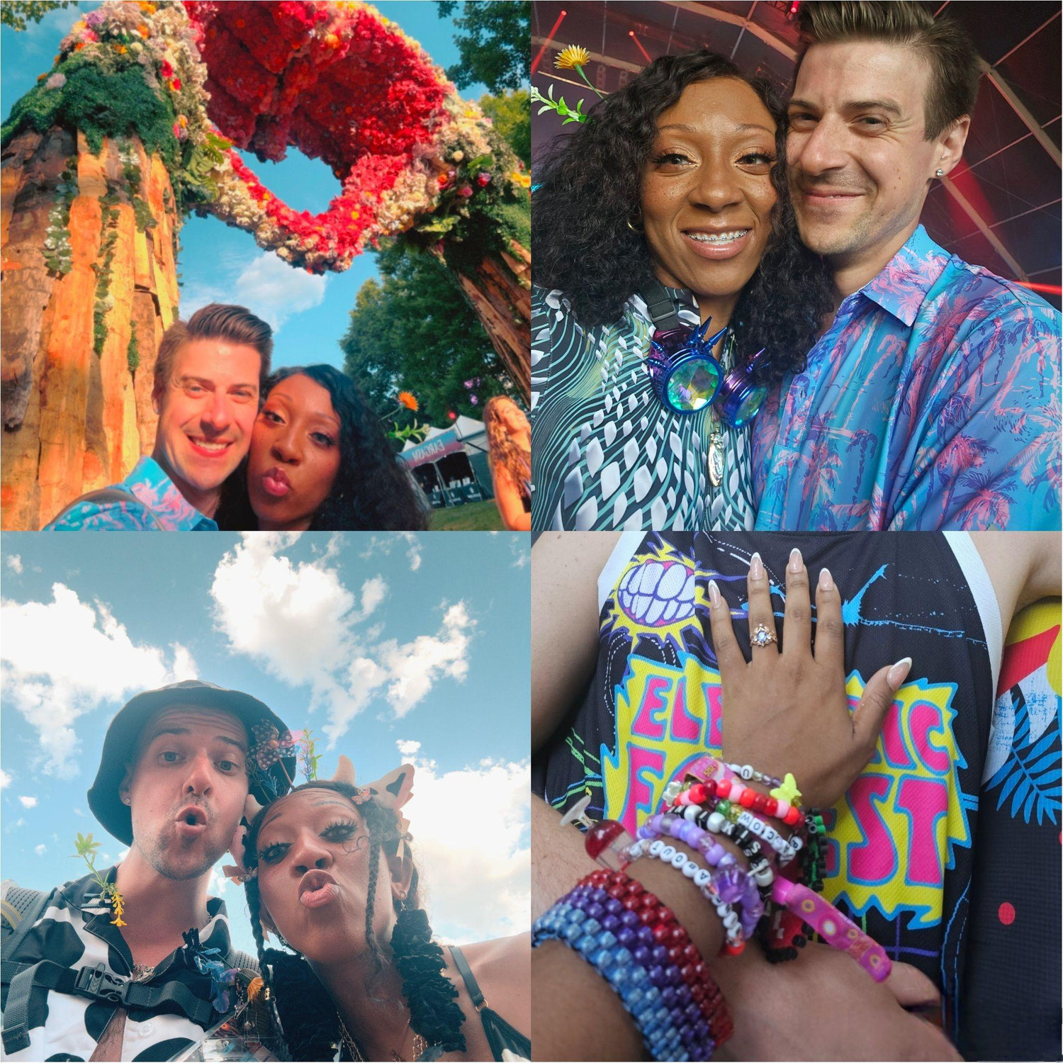Our First Electric Forest Together! During DJ Heartstrings Matt's heartstrings were pulled! He got down on one knee, & pulled out a Blue Sapphire Ring! Vanessa dropped to her knees & in tears! "YES!"