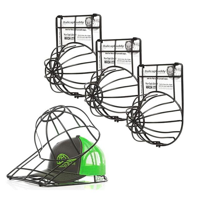 Ballcap Buddy Cap Washer Hat Washer Original Patented Hat Cleaner and Ball Cap Washer for Adult and Youth Flat Billed and Curved Ballcaps for Washing Machine and Dishwasher made In USA -- 3 Pack Black