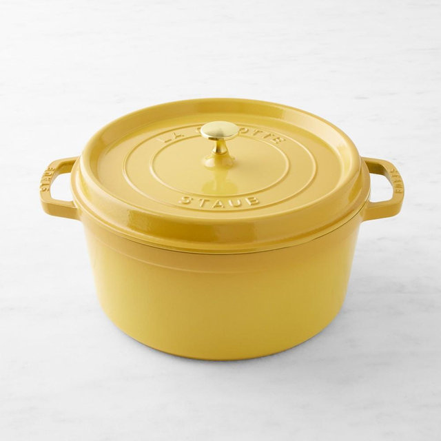 Staub Enameled Cast Iron Round Dutch Oven, 7-Qt., Citron