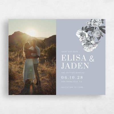 Blue Wedding Save the Date - Trèfle Photo
