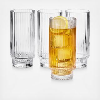 Hotel Collection - Fluted Highball Glasses, Set of 4