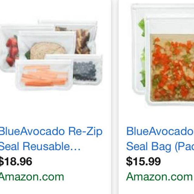 BlueAvocado Re-Zip Seal Reusable Storage Bag Kit (Pack of 5)