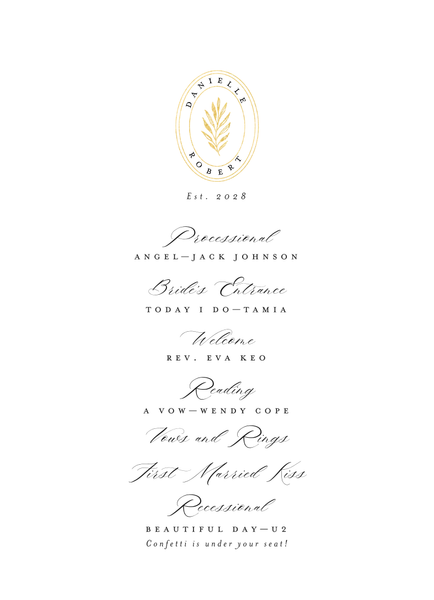 Visby Foil | White | Zola Wedding Programs