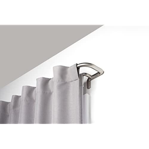 Umbra Twilight Double Curtain Rod Set – Wrap Around Design is Ideal for Blackout or Room Darkening Panels, 28 to 48-Inch, Matte Nickel