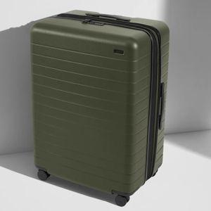 Olive Green Large Expandable Checked Suitcases | Away