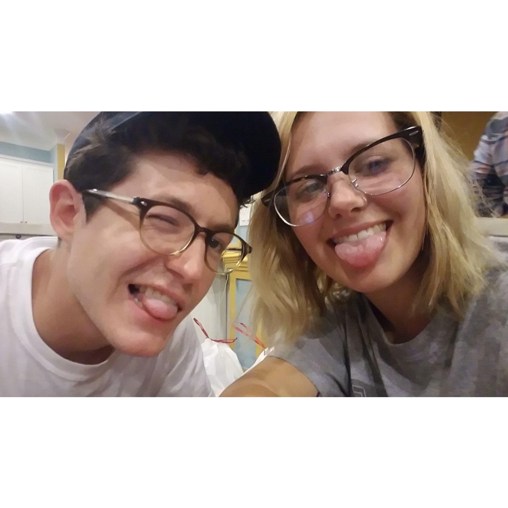 We took this photo on October 17, 2017, the night we started "hanging out." If only we could go back in time and tell them what all was to come!