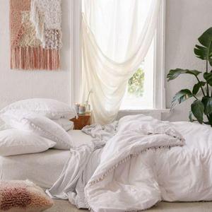 Washed Cotton Tassel Duvet Cover