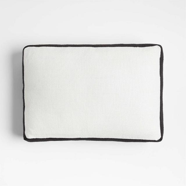 Black and White 20"x13" Outdoor Lumbar Throw Pillow