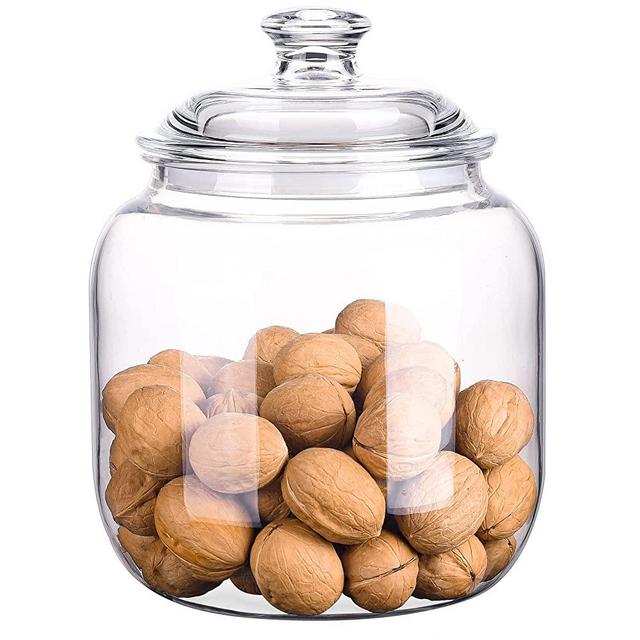 128 oz Dishwasher Safe & Won't Be Broken Airtight Food Storage Canister | Gallon Premium Plastic Shatterproof Apothecary Jars | Container for Cookie, Cereal, Dog Treats, Cat Pet Food, Candy and More