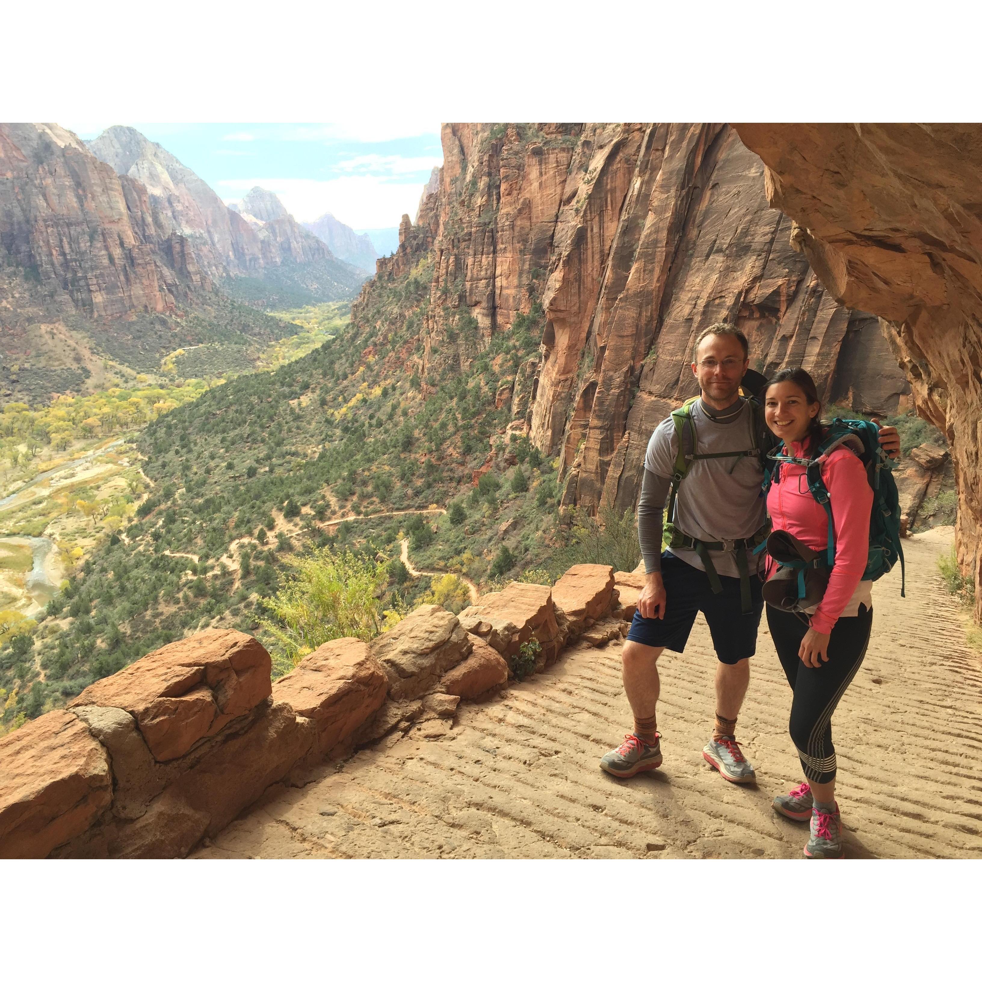 20% of the way up to Angel's Landing in Zion National Park.